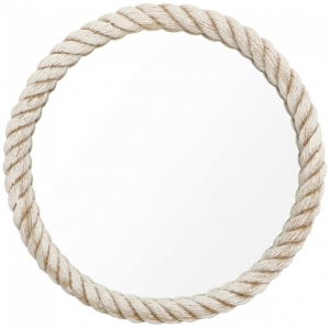 Зеркало круглое в белом канате Ø55 CM