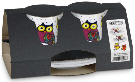 Набор из двух кофейных пар Colorful Owls 85 ml 2