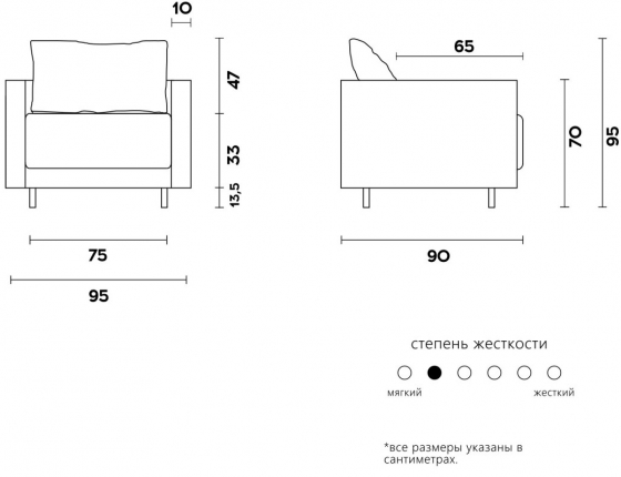 Кресло Rene 95X90X95 CM коричневое 5