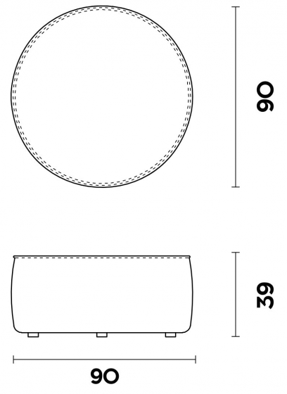 Пуф Alma 90X90X39 CM 4