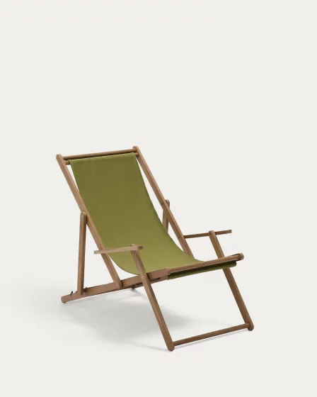 Складной шезлонг для сада Vilara зелёный из массива акации FSC 100% 65X123.5X89 CM 1