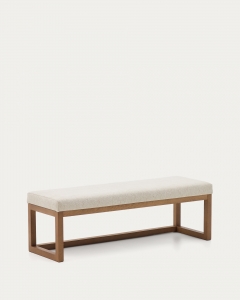 Банкетка Loya из бежевой шенилловой ткани и бука с отделкой под орех 128X42X41 CM