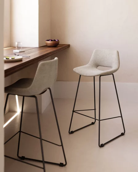 Стул Zahara бежевый на металлическом каркасе с черным покрытием 47X50X89 CM 3