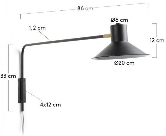 Настенная лампа Aria 20X86X33 CM чёрного цвета 7
