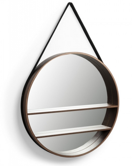 Круглое зеркало на ремне с полочкой Belden Ø59 CM 1