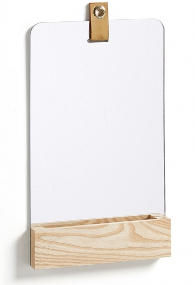 Зеркало с деревянной полочкой Lummi 23X38 CM 1