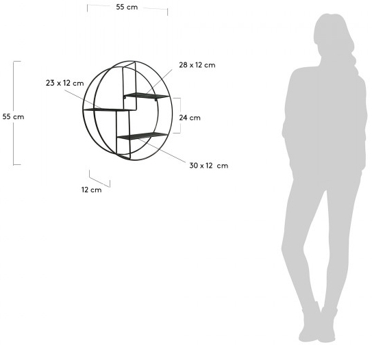 Круглая настенная полка Across Ø55 CM 6