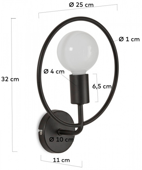 Настенный светильник Rohme 25X11X32 CM чёрного цвета 3