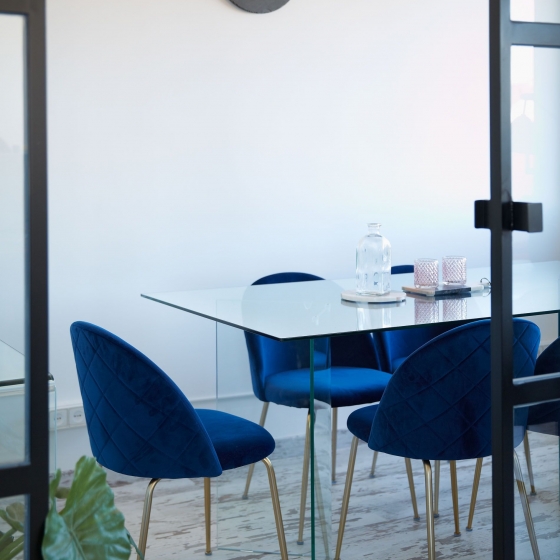 Стеклянный обеденный стол Burano 180X90X78 CM 5