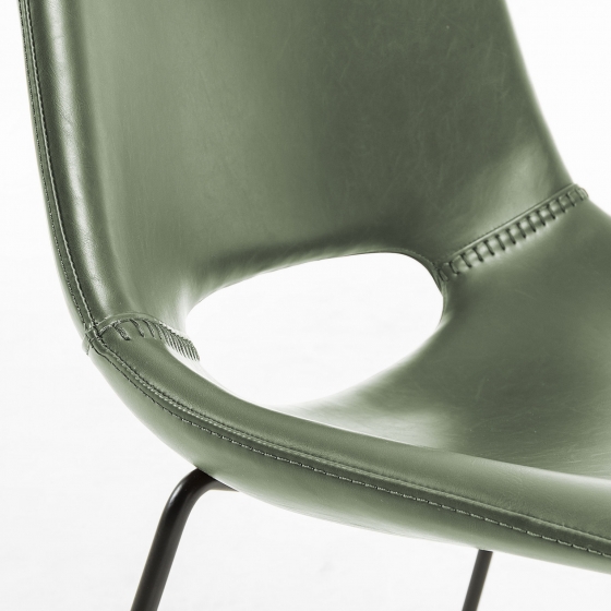 Мягкий стул из искусственной кожи Ziggy 49X55X78 CM зелёный 4