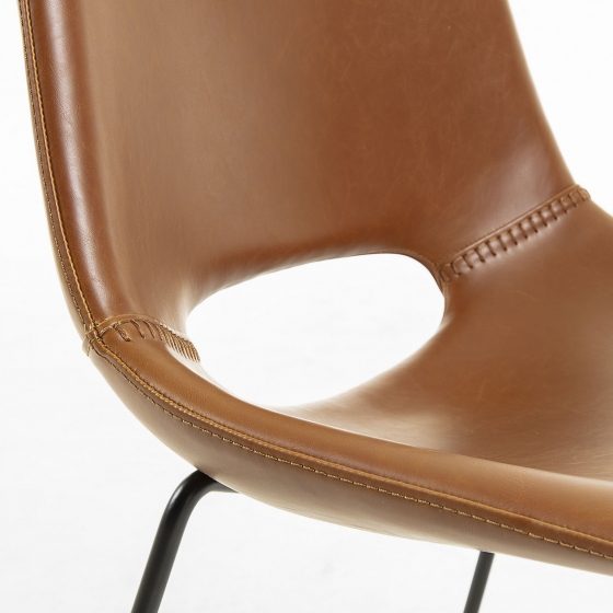 Мягкий стул из искусственной кожи Ziggy 49X55X78 CM коричневый 4