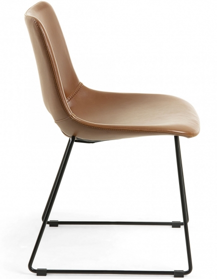 Мягкий стул из искусственной кожи Ziggy 49X55X78 CM коричневый 2