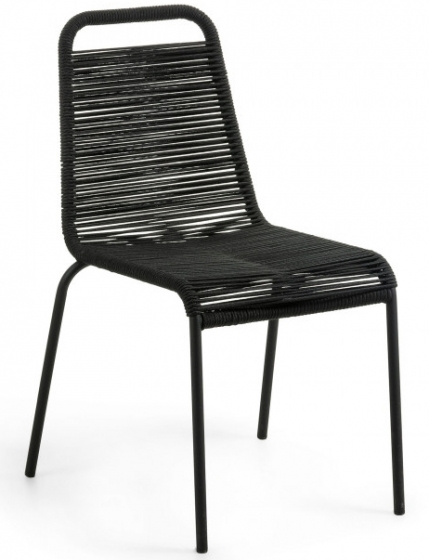 Стильный штабелируемый стул Lambton 56X59X84 CM чёрного цвета 1