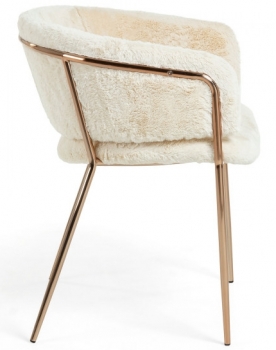 Стул с искусственным мехом Runnie 58X58X73 CM белый