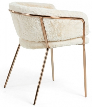 Стул с искусственным мехом Runnie 58X58X73 CM белый