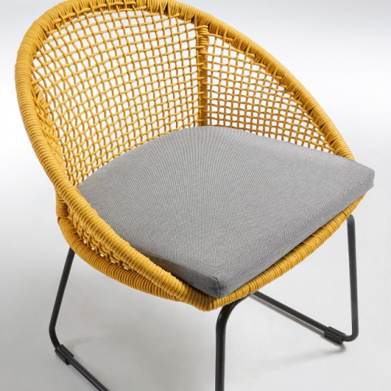 Стильный стул на стальной раме Sandrine 85X66X58 CM горчичного цвета 6