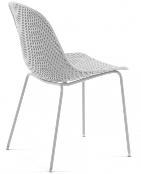 Стул пластиковый на стальном каркасе Quinby 46X58X82 CM белого цвета 2