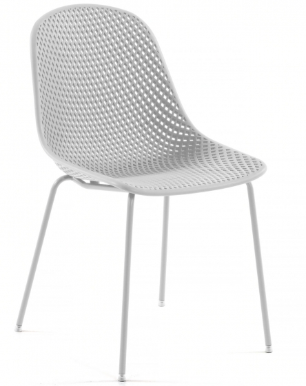 Стул пластиковый на стальном каркасе Quinby 46X58X82 CM белого цвета 1