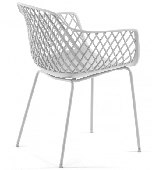 Стул на стальном каркасе Quinn 60X55X80 CM белого цвета 2