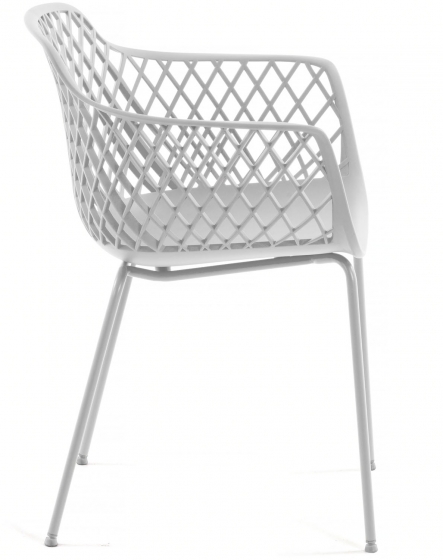 Стул на стальном каркасе Quinn 60X55X80 CM белого цвета 3