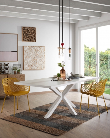 Стул на стальном каркасе Quinn 60X55X80 CM жёлтого цвета 6