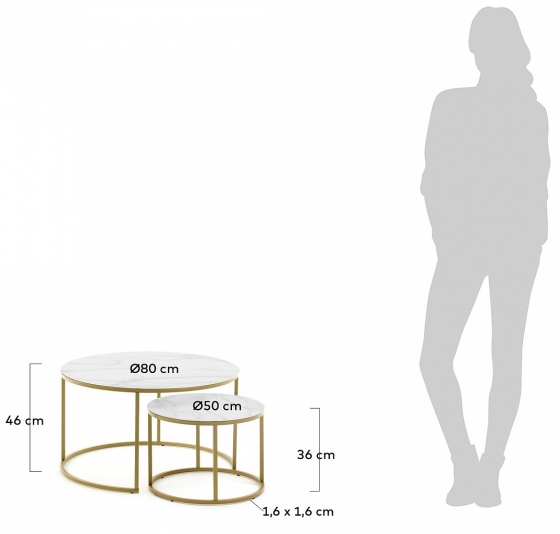 Комплект столиков Leonor 80X80X46 / 50X50X36 CM 4