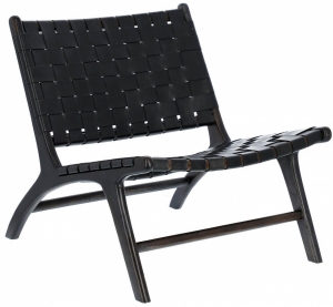 Кресло из тика и кожи Calixta 65X76X70 CM