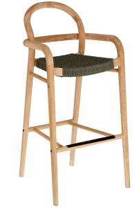 Барный стул из эвкалипта Sheryl 54X56X110 CM зелёного цвета