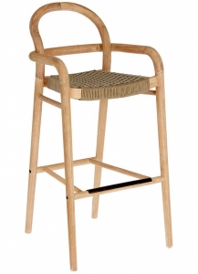 Барный стул из эвкалипта Sheryl 54X56X110 CM бежевого цвета