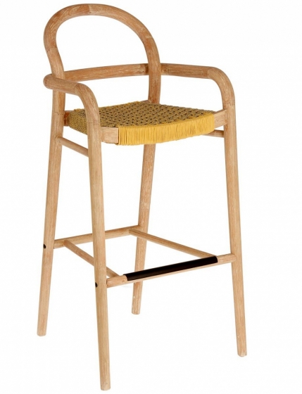 Барный стул из эвкалипта Sheryl 54X56X110 CM жёлтого цвета 1