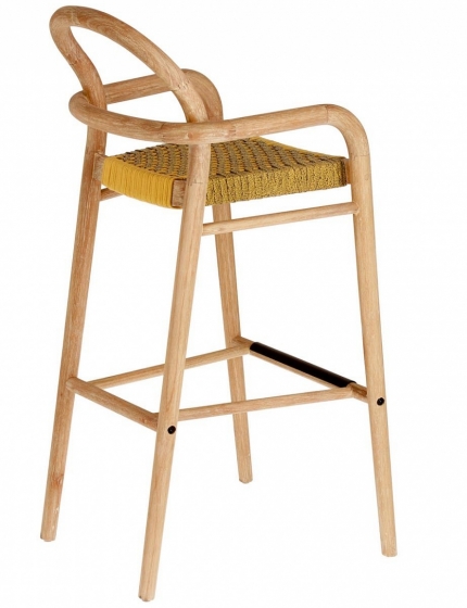 Барный стул из эвкалипта Sheryl 54X56X110 CM жёлтого цвета 3