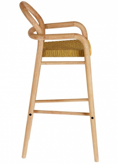 Барный стул из эвкалипта Sheryl 54X56X110 CM жёлтого цвета 2