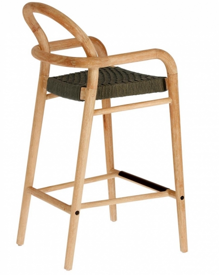 Полубарный стул из эвкалипта Sheryl 54X52X100 CM зелёного цвета 3