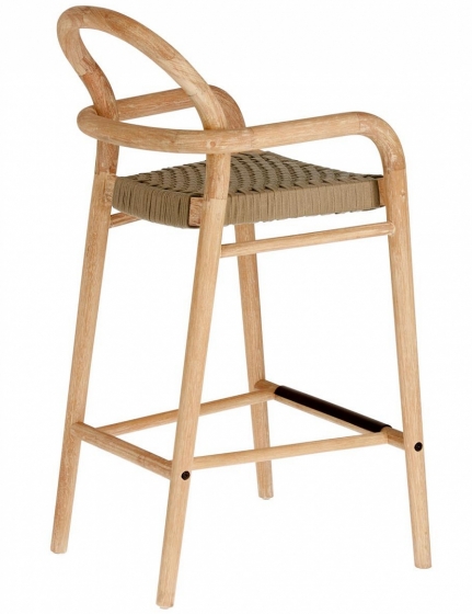 Полубарный стул из эвкалипта Sheryl 54X52X100 CM бежевого цвета 2