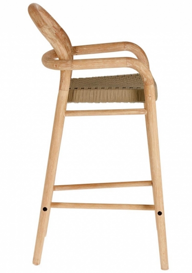 Полубарный стул из эвкалипта Sheryl 54X52X100 CM бежевого цвета 3