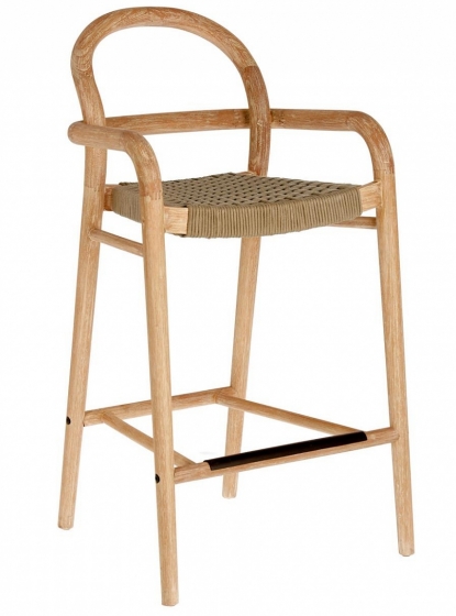 Полубарный стул из эвкалипта Sheryl 54X52X100 CM бежевого цвета 1
