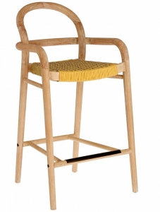 Полубарный стул из эвкалипта Sheryl 54X52X100 CM жёлтого цвета