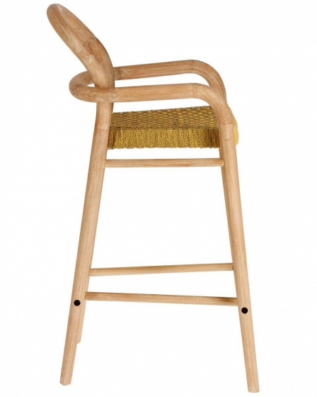 Полубарный стул из эвкалипта Sheryl 54X52X100 CM жёлтого цвета 2