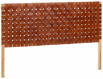 Изголовье для кровати из тика и кожи Calixta 153X110 CM