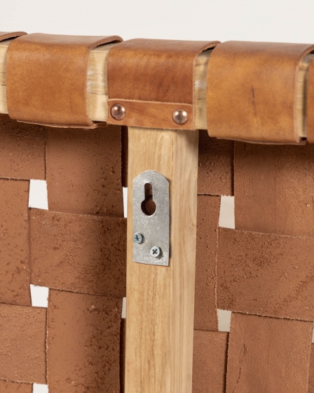 Изголовье для кровати из тика и кожи Calixta 153X110 CM 3