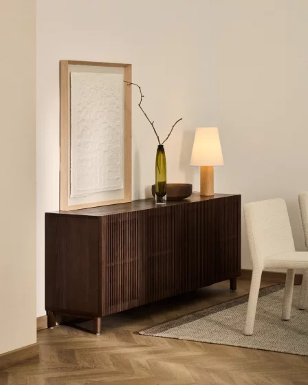 Буфет Beyla из шпона ясеня и массива ясеня с отделкой под орех 181X42.5X71.5 CM 2