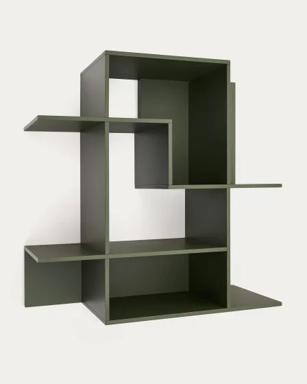 Модульный стеллаж Ina из лакированного МДФ зелёного цвета 80X25X80 CM 1