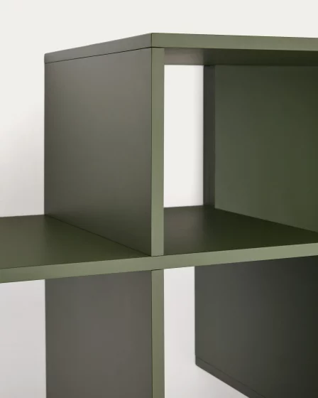 Модульный стеллаж Ina из лакированного МДФ зелёного цвета 80X25X80 CM 4