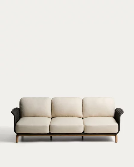 Трёхместный диван Alipa из массива акации и тёмно-серого верёвочного шнура 235X88X72 CM 1