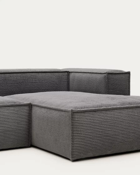 Диван с правым шезлонгом на 4 места Blok, серый, из плотного вельвета 330X174X69 CM 4