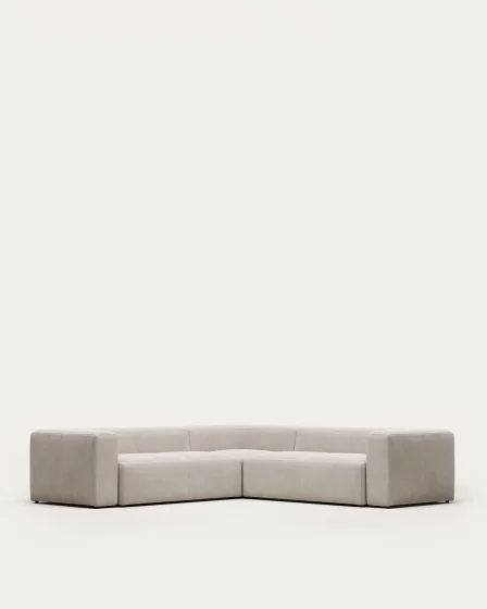 Бежевый угловой диван Blok из шенилла на 4 места 290X290X69 CM 1