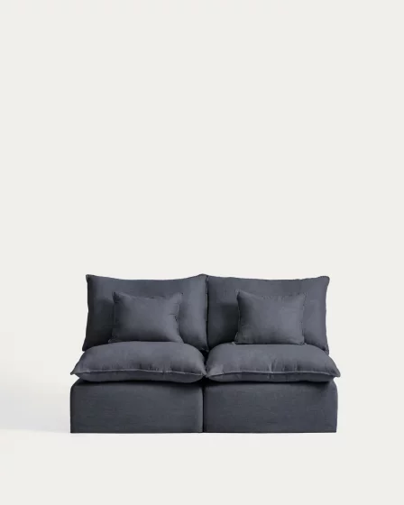 Модульный диван на 2 места Anarela с чехлом Dark Grey 180X107X64 CM 1