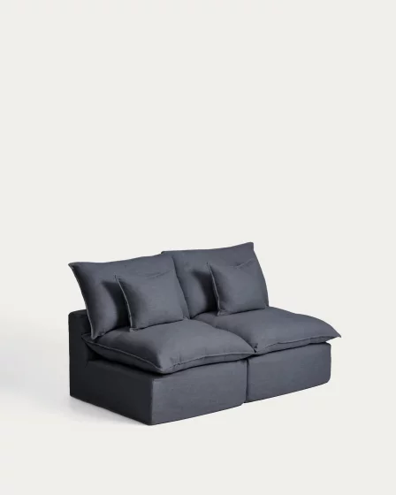 Модульный диван на 2 места Anarela с чехлом Dark Grey 180X107X64 CM 2