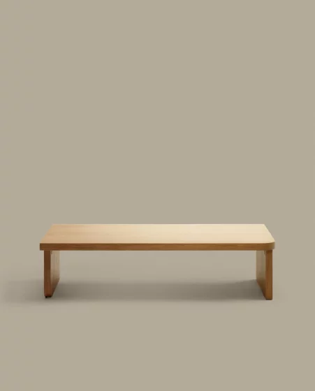 Журнальный столик Oaq из дубового шпона с натуральной отделкой 140X75X35 CM 2