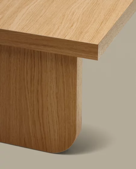 Журнальный столик Oaq из дубового шпона с натуральной отделкой 140X75X35 CM 4